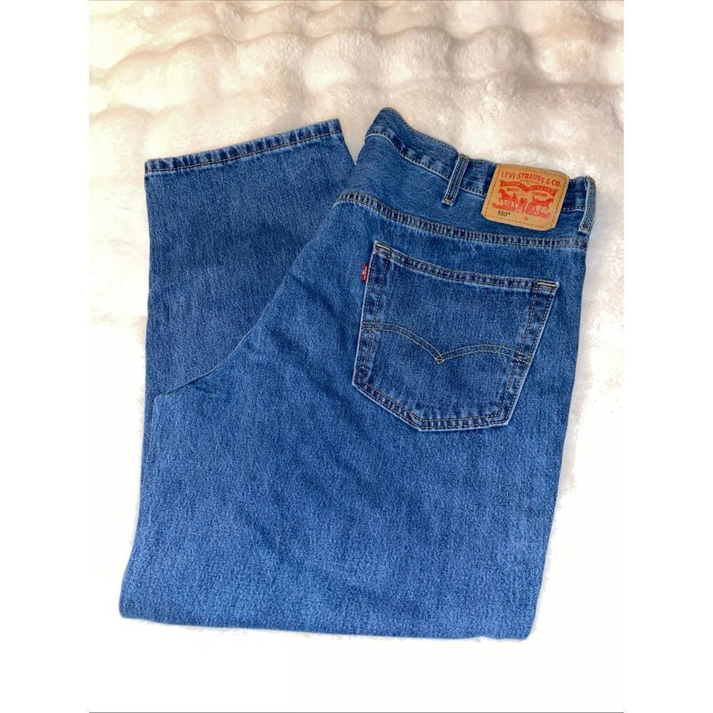Men's Levi's Strauss 550 Relaxed Fit Denim Blue Jeans 44x29 Medium Wash
